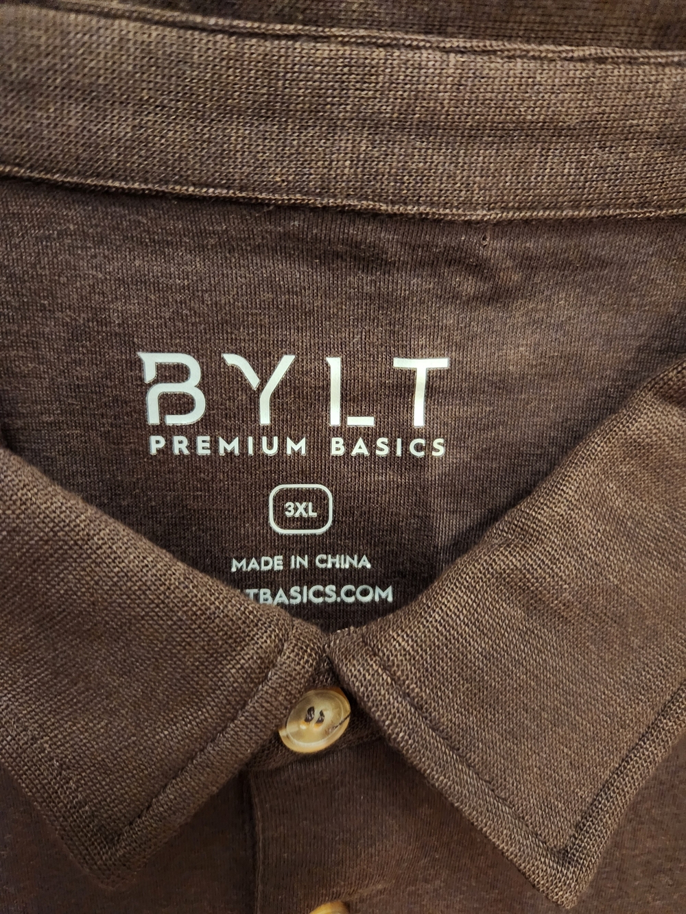BYLT NWT Premium Basics Comfort Wool Polo Men's 3XL Big & Tall Brown MTPOL0419 - Picture 3 of 9